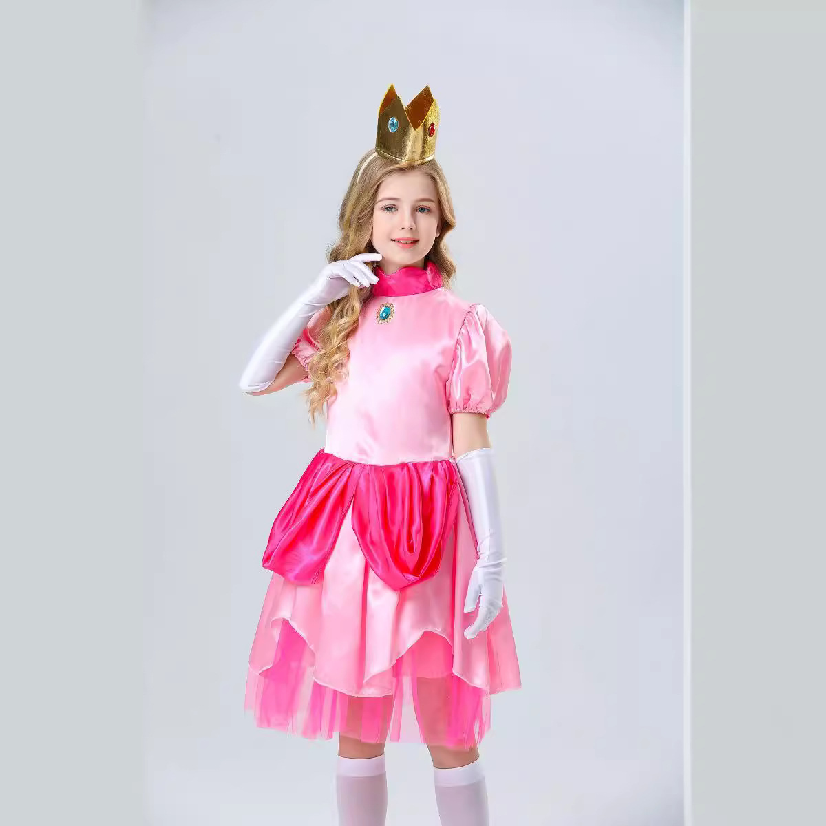 Princess Costume for Girls Kids Pink Halloween Christmas Cosplay Party drss